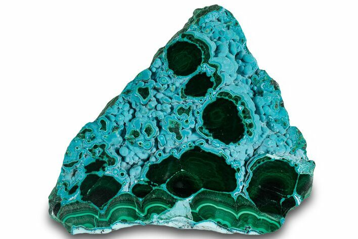Vibrant Polished Malachite with Chrysocolla - DR Congo #319822